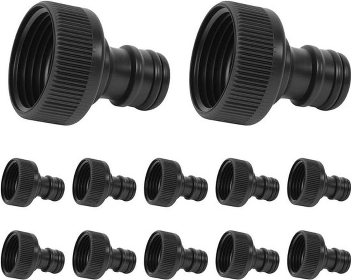12 stuks 3/4 inch GHT tuinslang vrouwelijke connectoren, kunststof snelkoppelingen voor mannelijke kranen, geschikt voor standaard 3/4 inch schroefdraadkranen