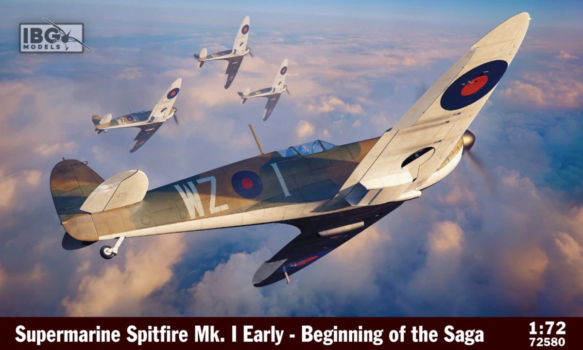 IBG Models Modelbouwpakket Vliegtuigen - 72580 Supermarine Spitfire Mk.I Early - The Beginning of the Saga WWII - Brits Jachtvliegtuig Plastic - 1:72 - Modelbouw