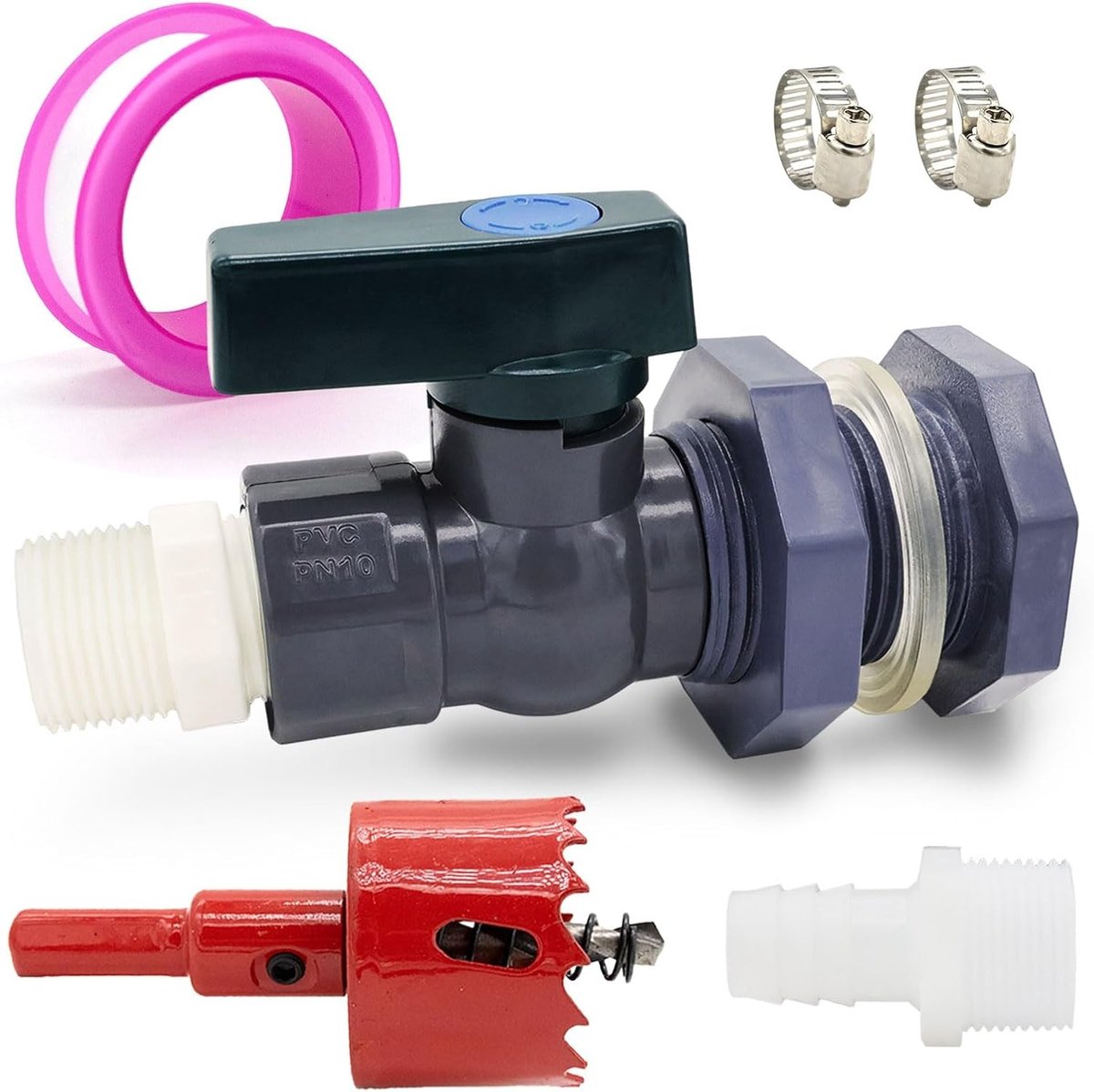 Aansluiting voor Watertanks - 1 Set - PVC - Voor Tuinen en Regentonnen
