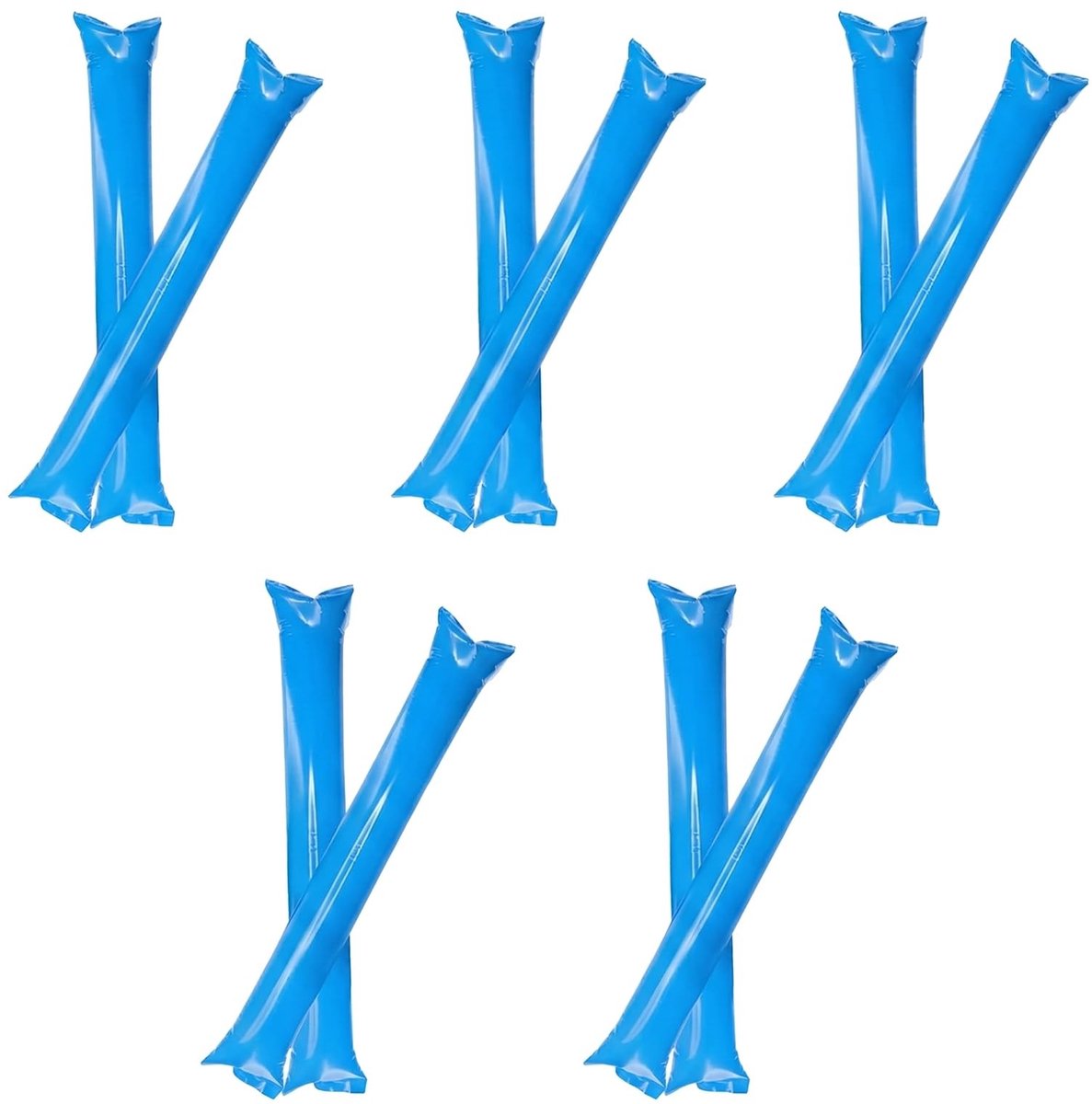 Solidchoice - Set van 10 Blauwe Opblaasbare Klopstaven van 60 cm voor Evenementen