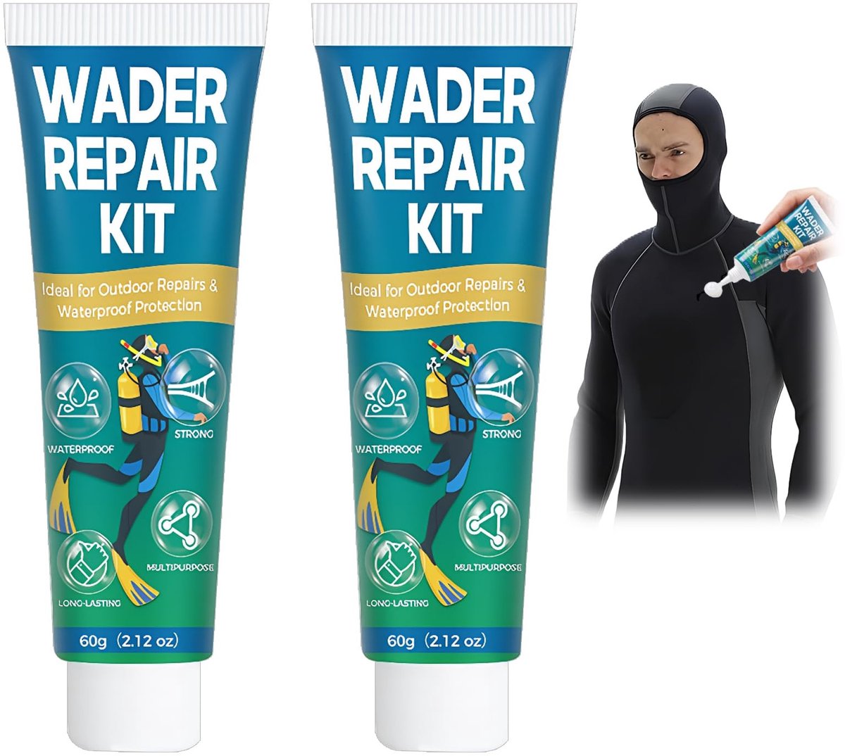 Solidchoice - Set van 2 Tubes Neopreen Lijm voor Reparaties