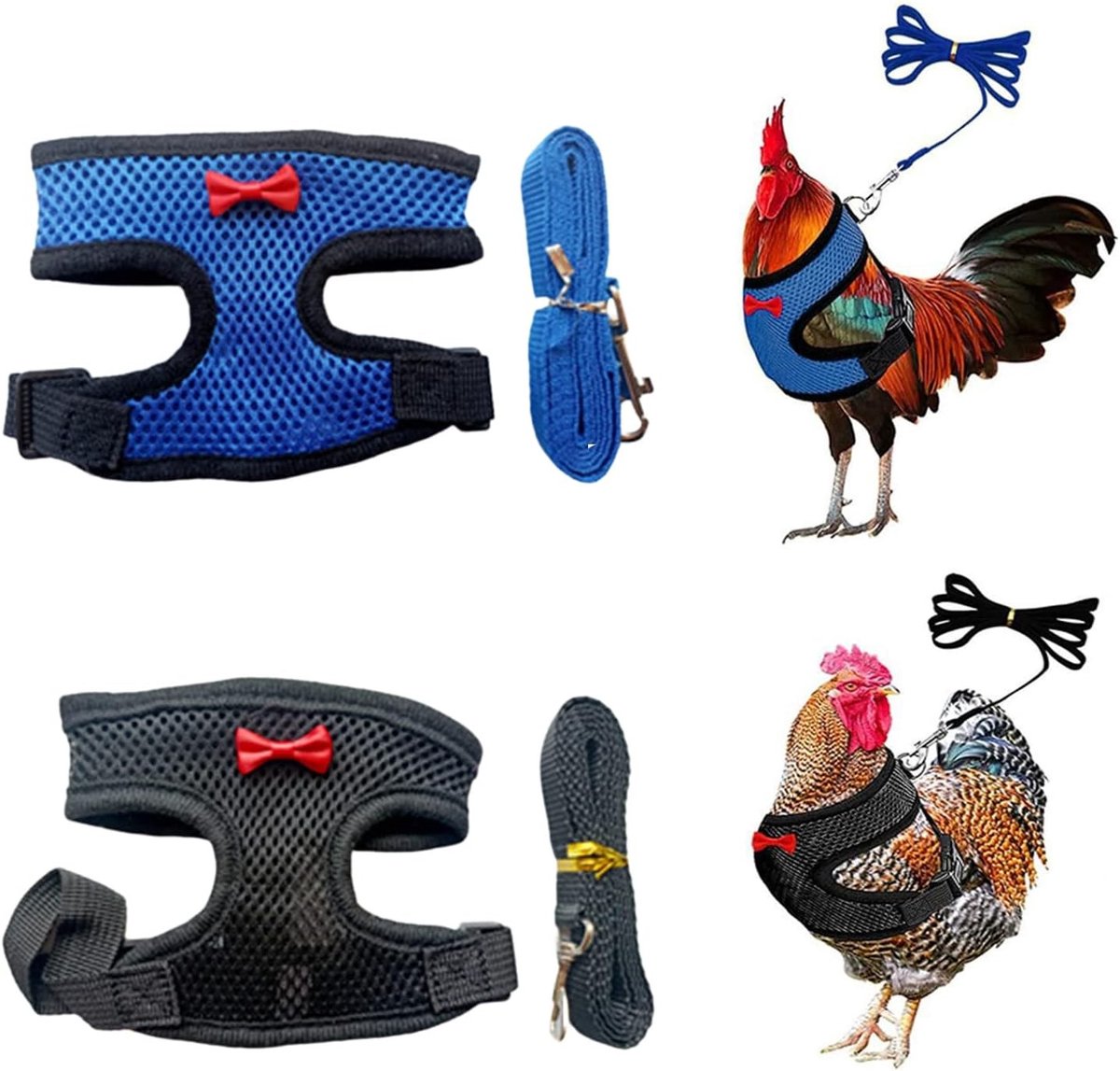 Vogelharnas voor huisdieren - Blauw - Borstomvang 30-38 cm - Nylon Verstelbaar Trainingsharnas - Voor Kleine Huisdieren