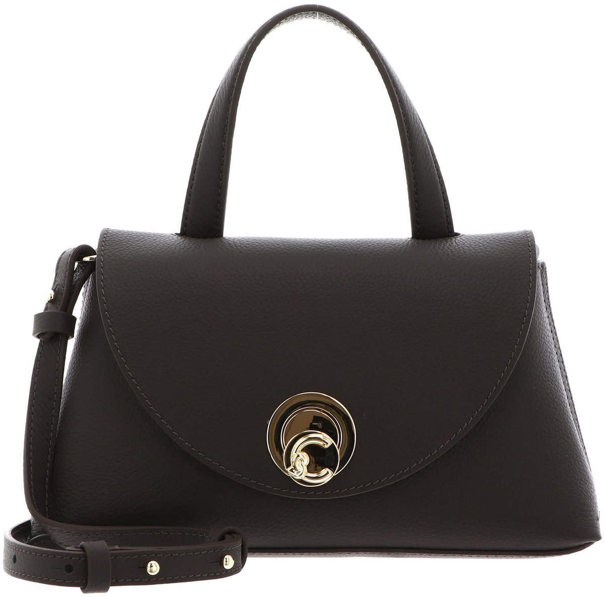 COCCINELLE Leren schoudertas Nikla Handbag Double Grainy Leather Fango / Honey donkergroen
