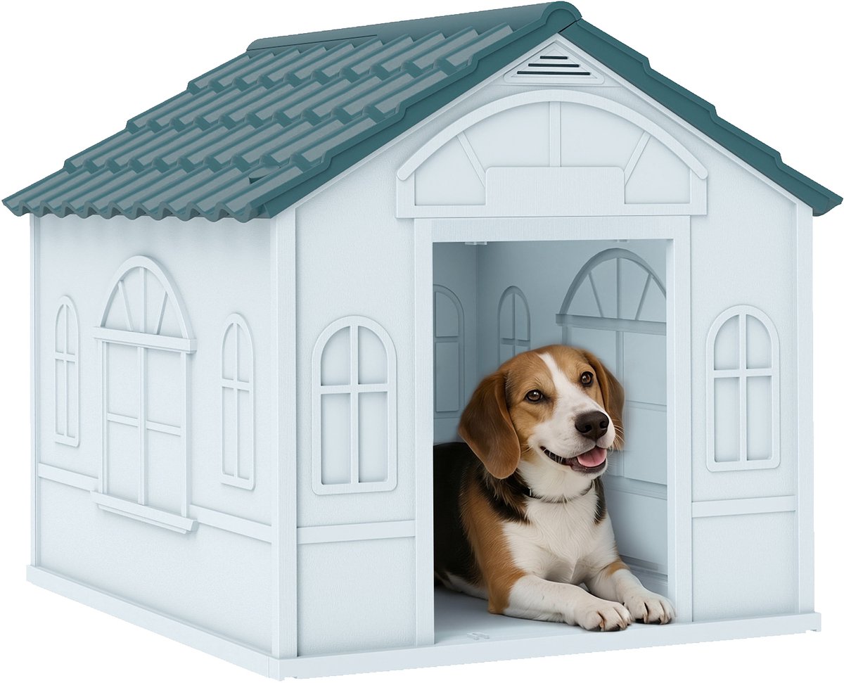 PawHut Dog Kennel House-Kunststoff-65L x 75,7B x 63H cm-Blau