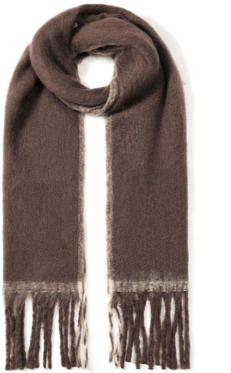 Wintersjaals, effen kleur, eenvoudig, polyester, dagelijkse accessoires - donkerbruin