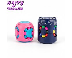 Happy Trendz® Bean Cube Spinner 2 Stuks – Fidget Toy Set – Bean Cube Puzzel – Stressbal – Sensorisch Speelgoed - Bean Cube Spinner Fidget Toy – Set van 2 Stuks (Verschillende Modellen - Rood, Blauw, Goud, Zwart, Groen, Geel of Oranje)