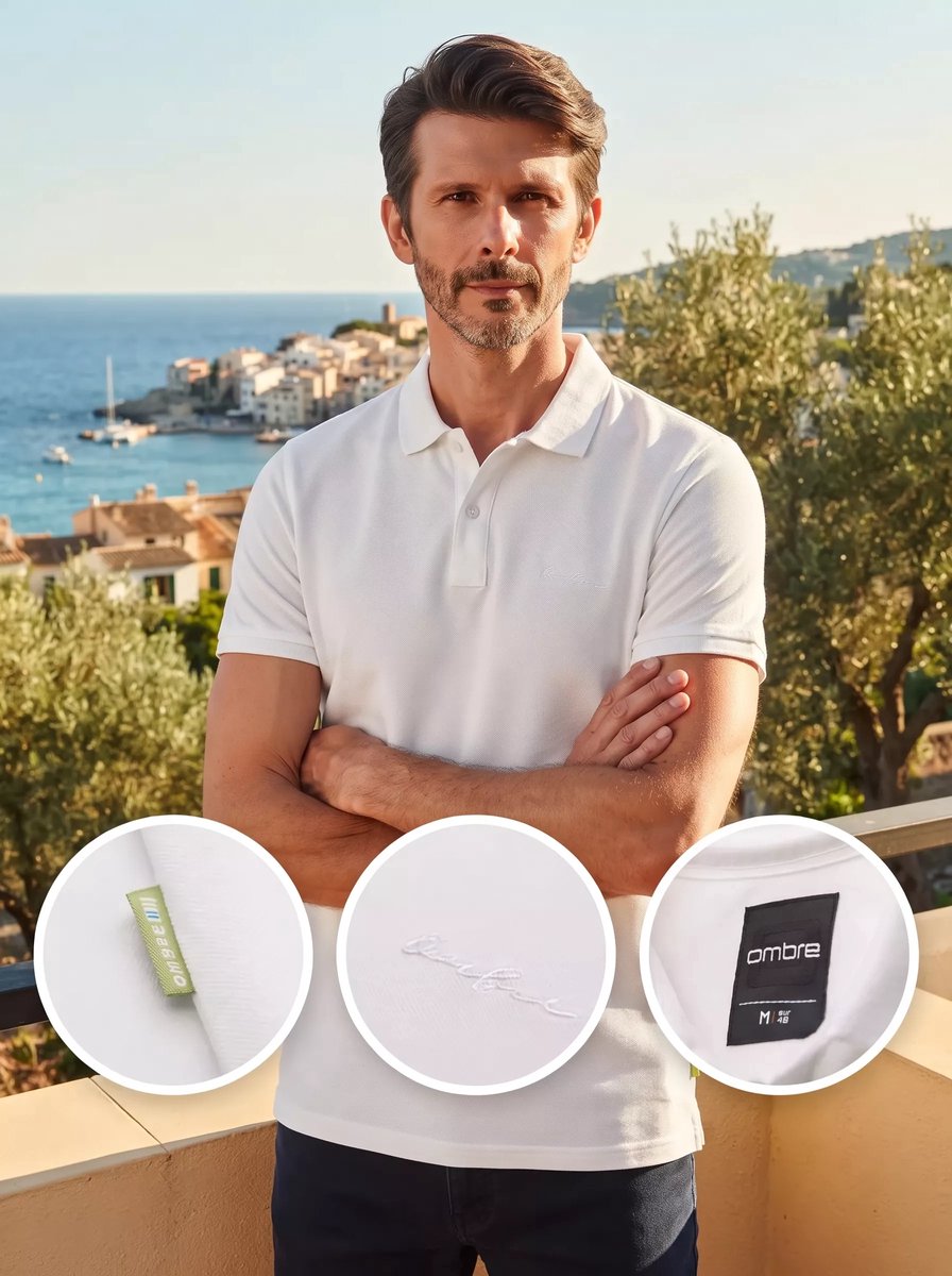 Italian Style - Lecce - Heren Poloshirt - Wit - Style-Italie