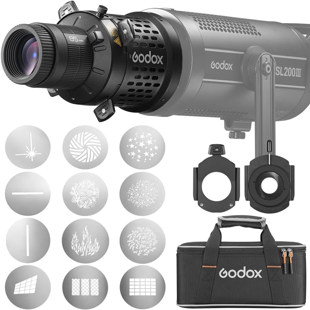 Professionele Projector Snoot voor Fotografie met Bowens Mount - Geschikt voor SL60W, VL150, M300D en Meer - Ideaal voor Studio Verlichting en Creatieve Effecten
