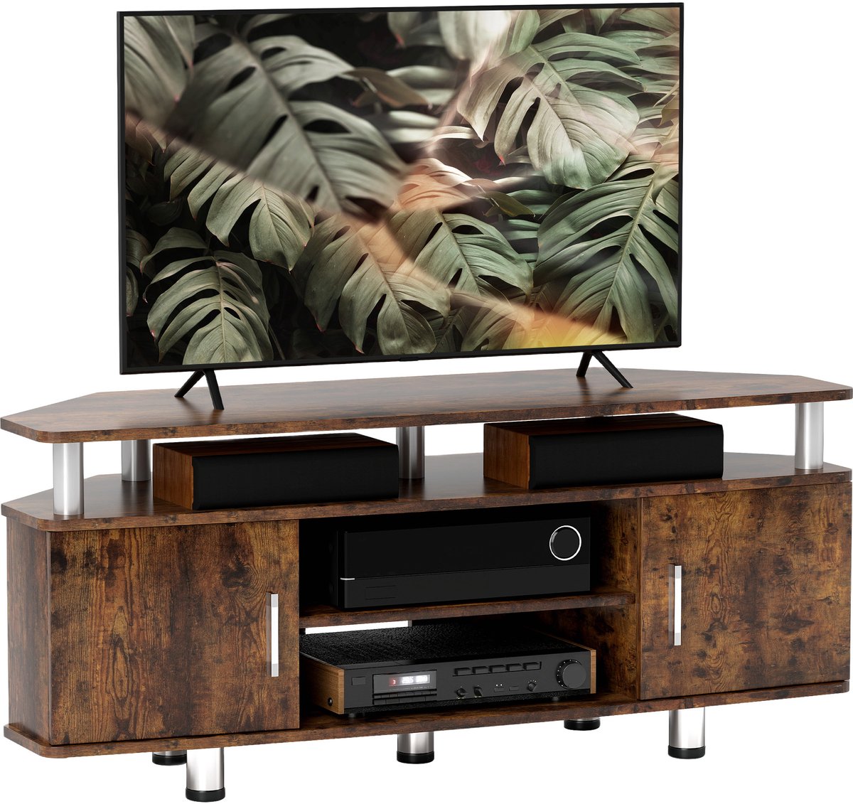 HOMCOM TV-meubel - Spaanplaat - 120x39,5x52cm - Bruin