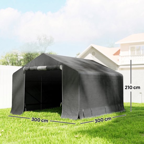 Outsunny garden storage - tent -kunststof/metaal - 300 x 300 x 210 cm van Outsunny — afbeelding 2