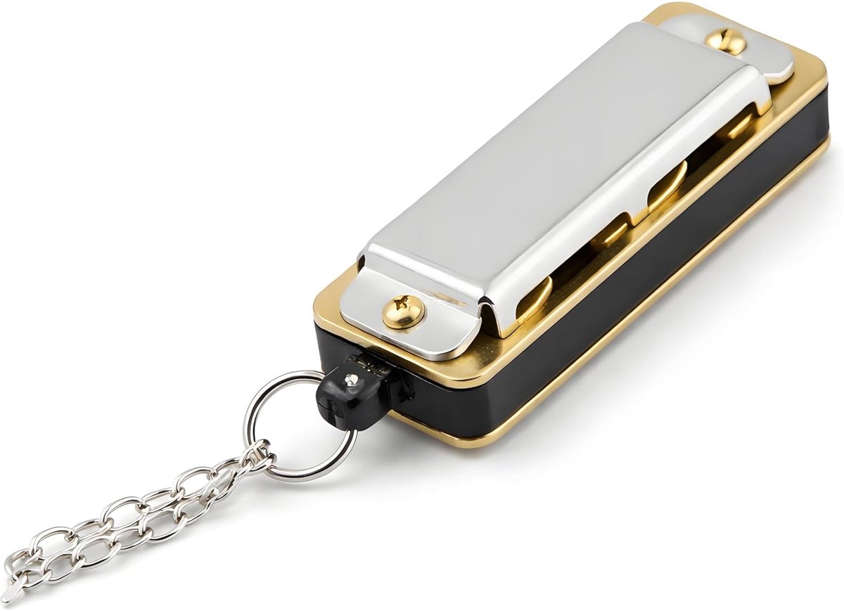 Mini Harmonica, Necklace Key of C 4 Holes 8 Tones Harmonica Portable Mouth Organ for Kids Beginner(Silver) - ShopVlot