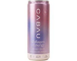 Cabau – Collagen+Energy – Forest Fruit – Suikervrij Energiedrankje met 5 Gram Collageen & Vitamine C – 87,5 mg Cafeïne – 1 Blikje (250 ml)