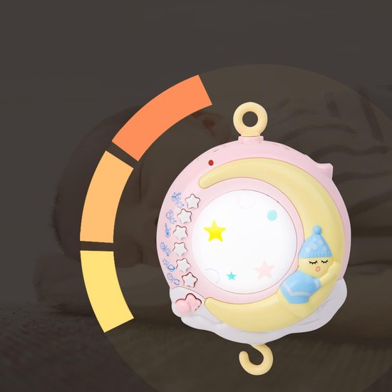 Babybedmobiel - Babymobiel Voor De Wieg - Wiegspeelgoed Voor Baby's - Mobiel Voor In Bed Met Muziek Licht En Projector — afbeelding 2