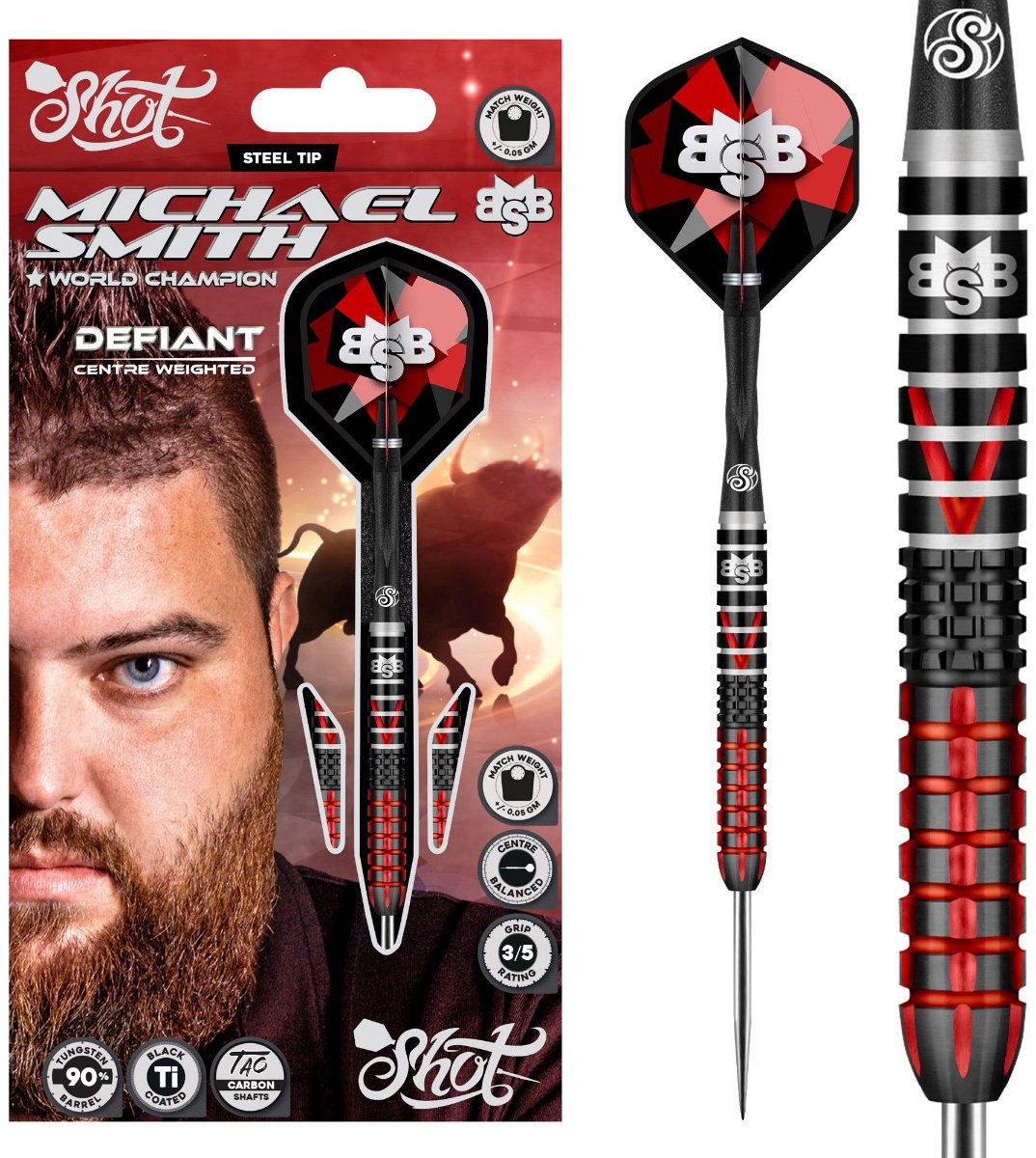 Shot Michael Smith Defiant 90% - Dartpijlen