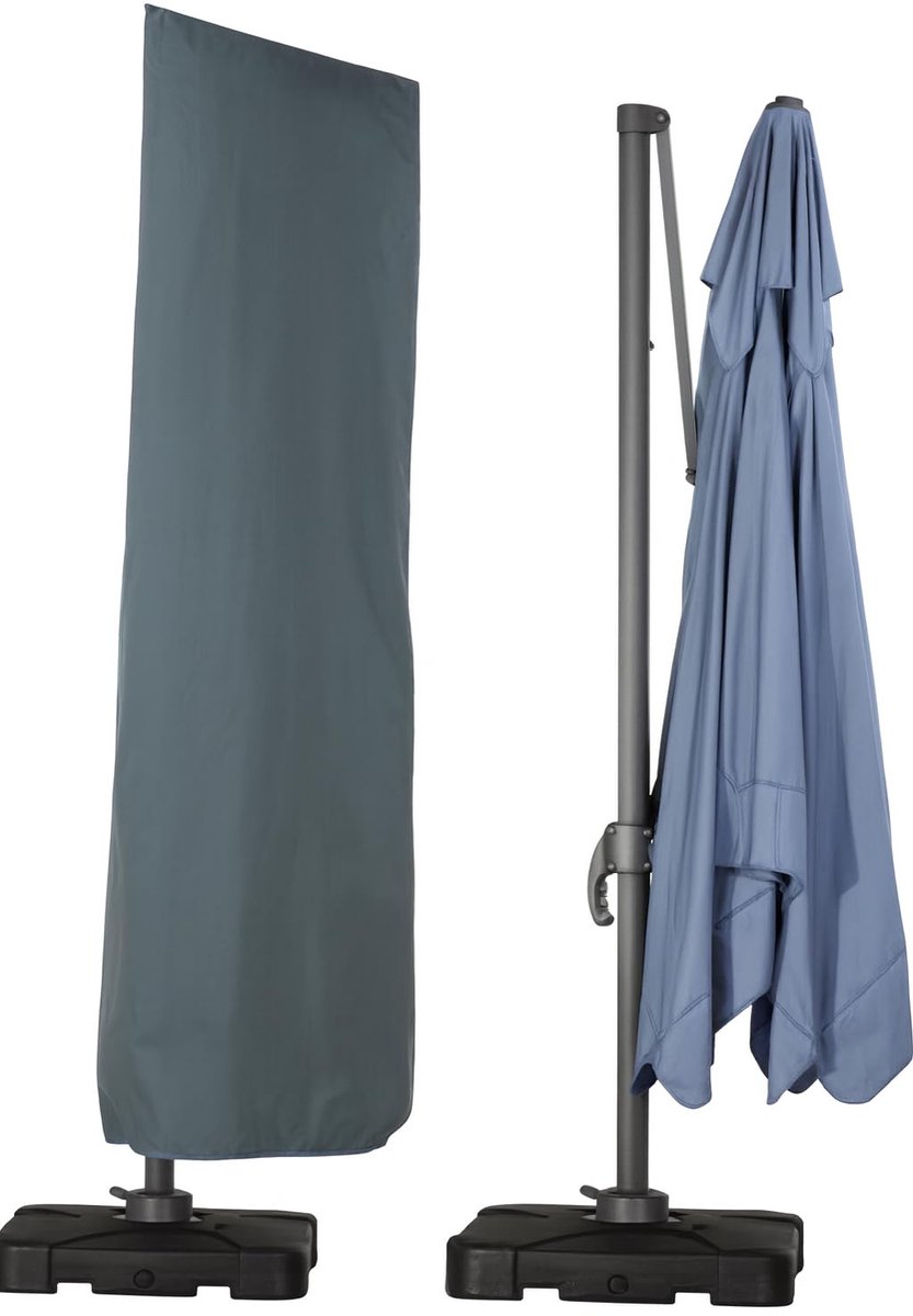 Famanu Deluxe polyester cover met hefstok voor hangende parasol van 280 cm, grijs