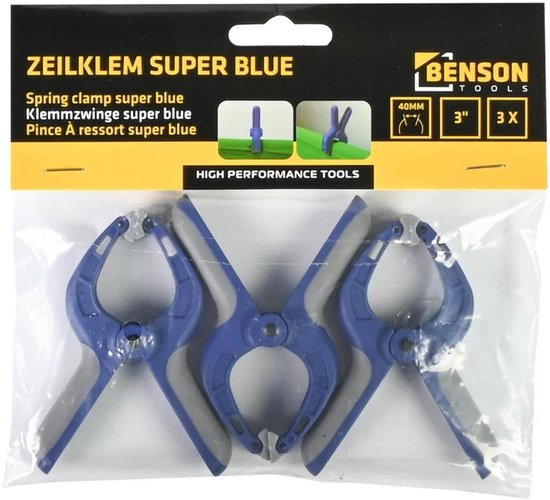 Benson Zeilklemmen - 6x - zeilclips/marktklemmen - kunststof - 7,5 cm - Dekzeil klemmen van Benson — afbeelding 5