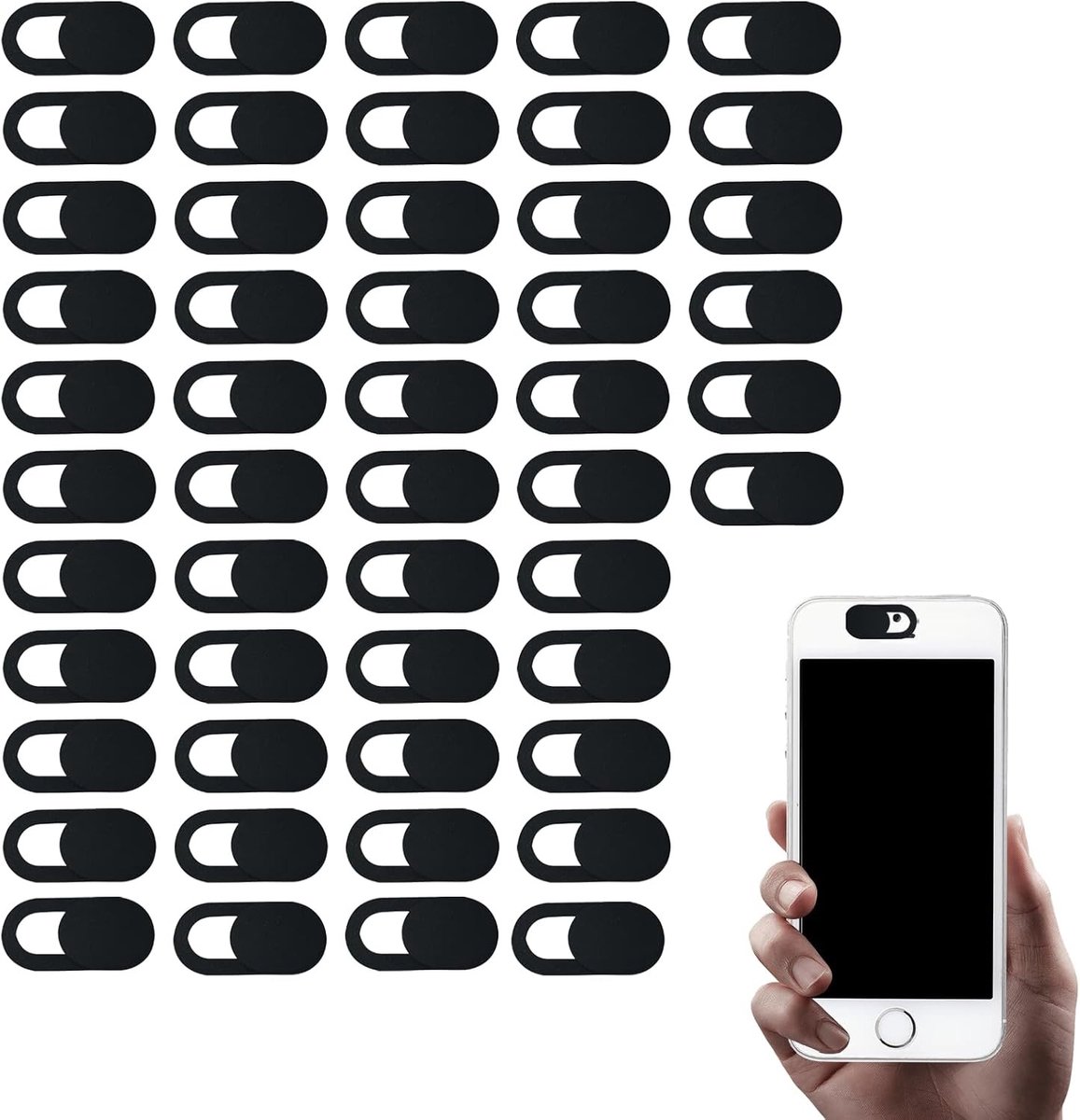 Webcam Cover - Zwart - Ultradun - Voor Laptop, Tablet en PS4 - Voor Privacy Bescherming