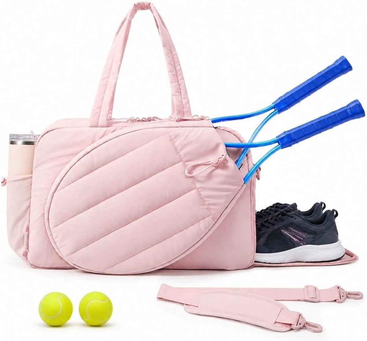 Tennistas - Roze - 48 x 19 x 31 cm - Waterdichte Sporttas met Racketvak - Voor Dames