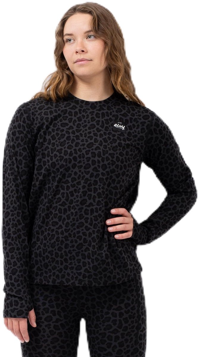 EIVY Loose Fit Merino Wol Top - Zwart Luipaard - L