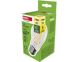 EMOS LED-lamp Filament A60 A-klasse / E27 / 3,8 W (60 W) / 806 lm / warmwit, ZF5147