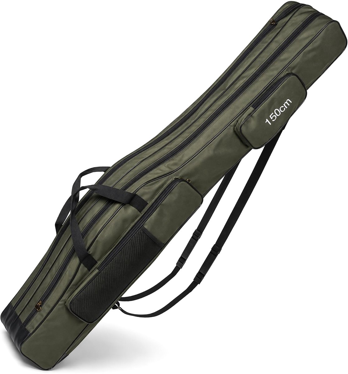 Hengeltas 150 cm - Waterdicht opvouwbaar etui - 3 vakken voor visaccessoires - Inclusief draagriem - ShopVlot
