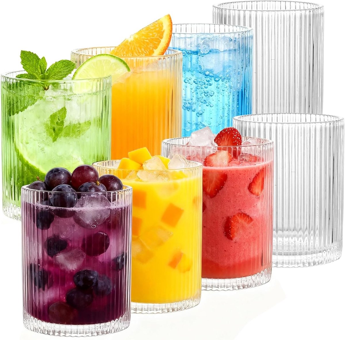 Wijnglazen zonder voet - Doorzichtig - 250 ml - 8 stuks - Voor elke gelegenheid