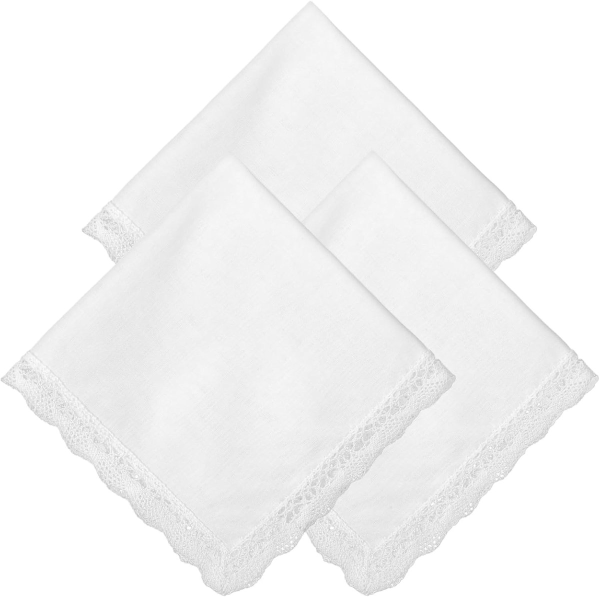 Set van 3 Witte Katoenen Zakdoeken voor Mannen en Vrouwen, 31 x 31 cm, Perfect voor Allergieën en Huidirritaties