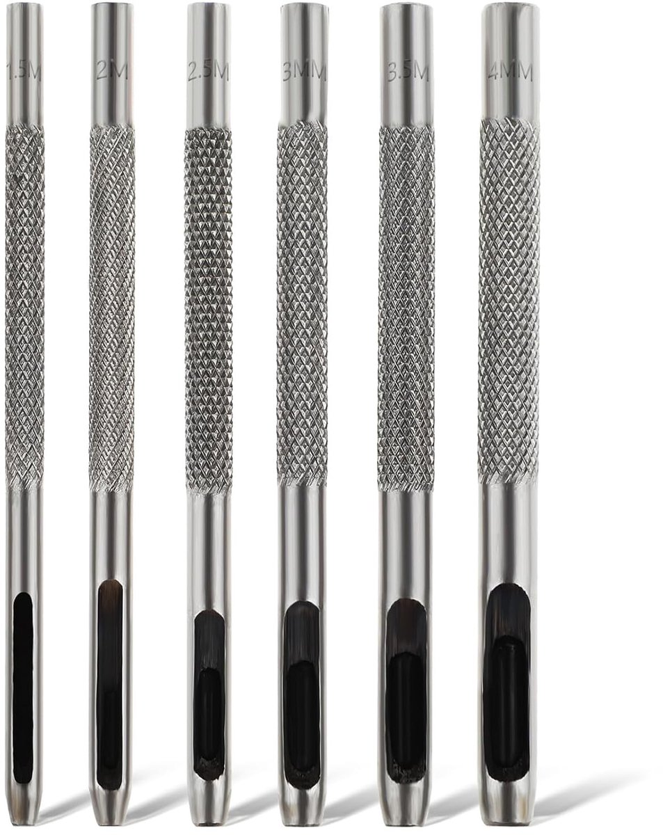 Lederen Perforator Set - Staal - 1,5-4 mm - Hoogkoolstofstaal - Voor Hobby's en Ambachten