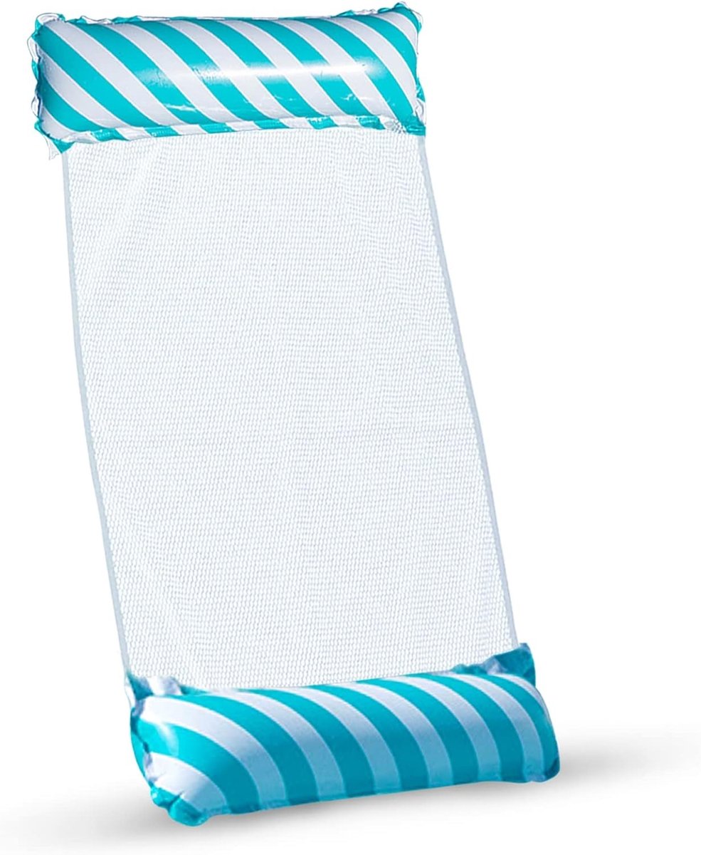 Waterhangmat met net - Blauw - 122 x 70 cm - Dikke PVC-versie - Voor Volwassenen