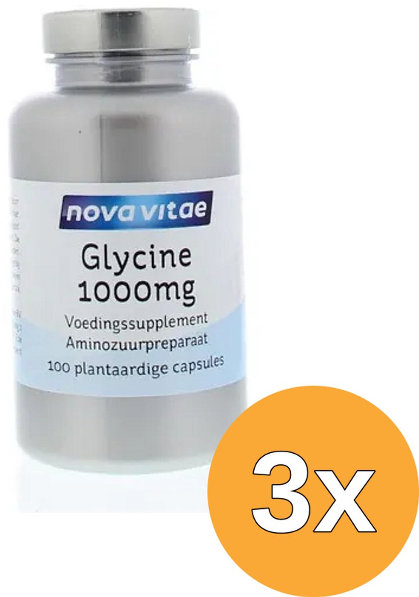 3x Nova Vitae Glycine 1000Mg (100 vega capsules)