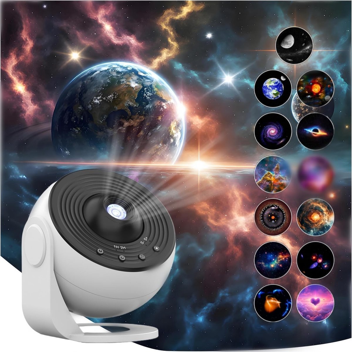 Galaxy Projector - Zwart - 13 in 1 HD Sterrenprojector - Met Timer en Draaifunctie - Voor Slaapkamers en Themafeesten