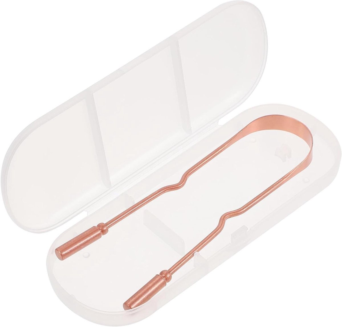 Tongreiniger Set - Tongschraper Koper - Frisse Adem - Ergonomisch Handvat - 13 cm - Goudkleurig