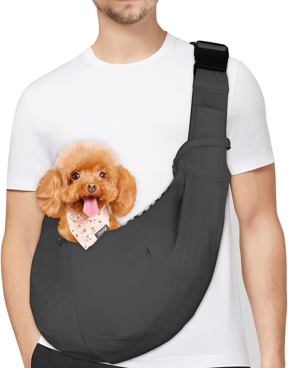 Omkeerbare Honden- en Kattendraagzak - Donkergrijs - 53,3 x 23 x 21 cm - Comfortabele Handsfree Drager voor Huisdieren tot 4,99 kg