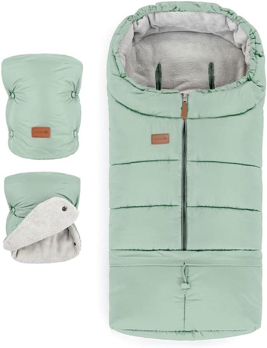 Voetenzak Kinderwagen - Babyzak - Warm Blijven - 3-in-1 Verstelbaar - 110 cm - Eucalyptus Groen