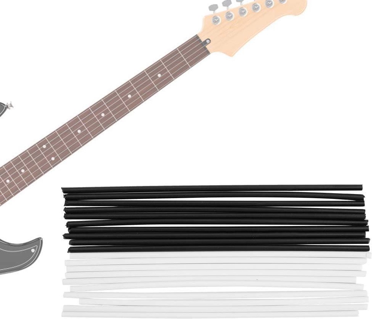 20 Stuks Zijden Positie Markers voor Gitaar, Zwarte en Witte Dots van 2mm, Ideaal voor Gitaar en Bas Accessoires