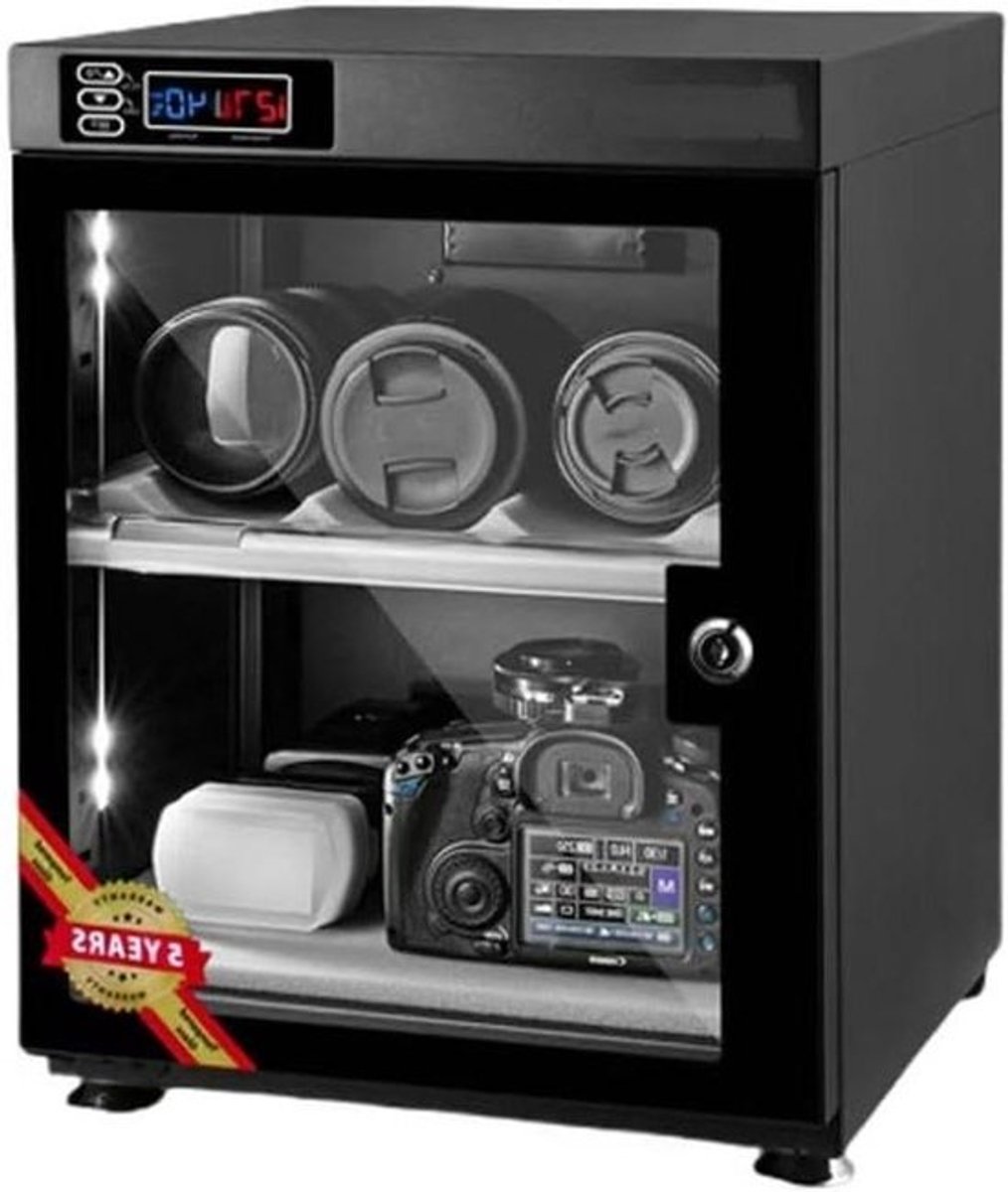 Elektronische droogkast 35L - digitale vochtigheidsregeling met LED-display voor cameralens en elektronica, ultrastille en energiezuinige beschermende opslag