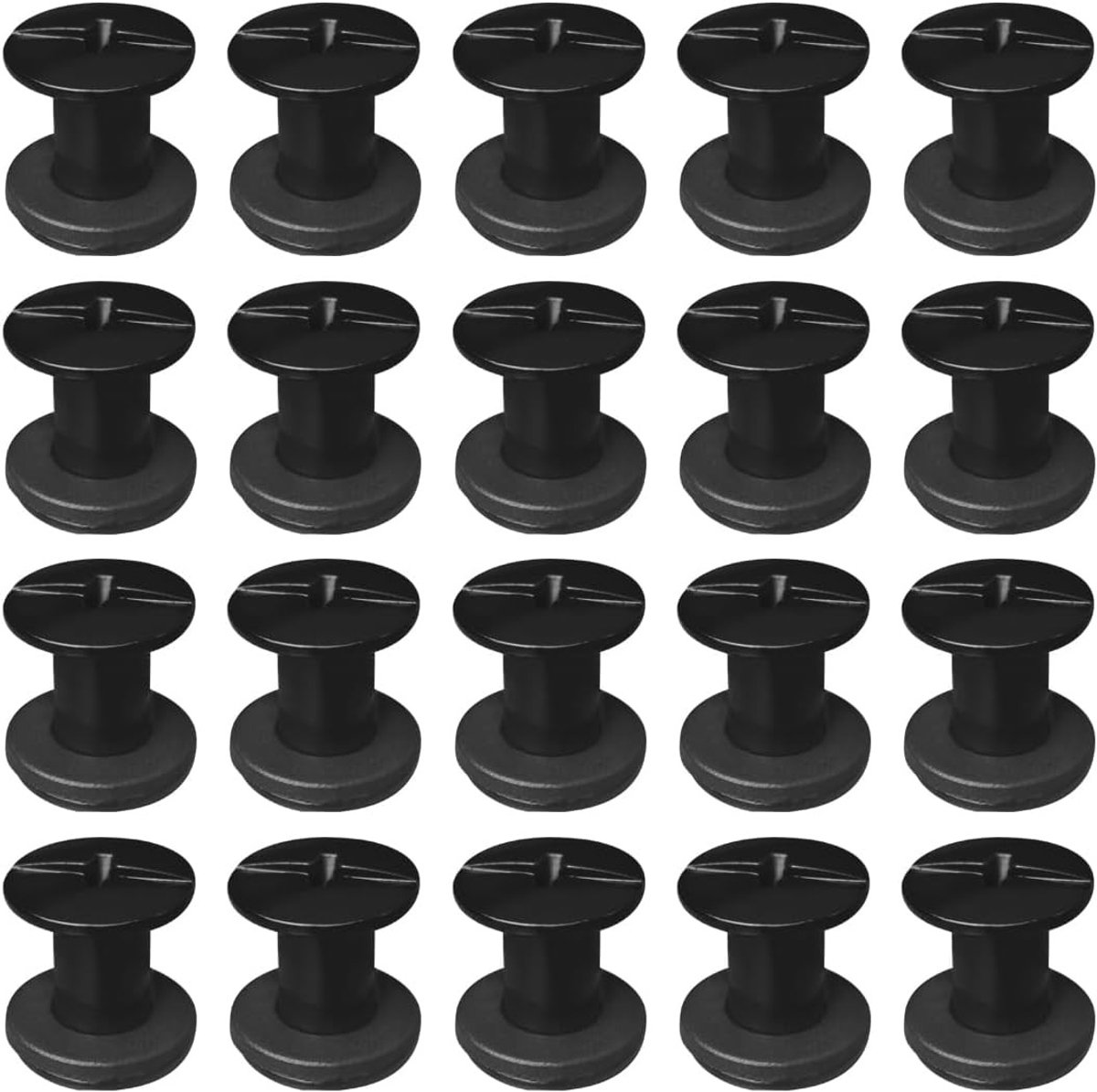 Roestvrijstalen Chicago schroeven M5 x 8 mm voor boekbinding, leer en handwerk - 20 stuks Matte Zwart