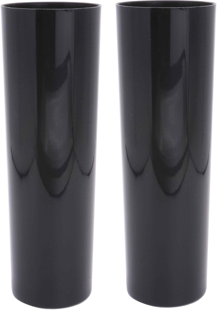 Grave vaas inzet - 2-pack - 7 x 22 cm - Zwart