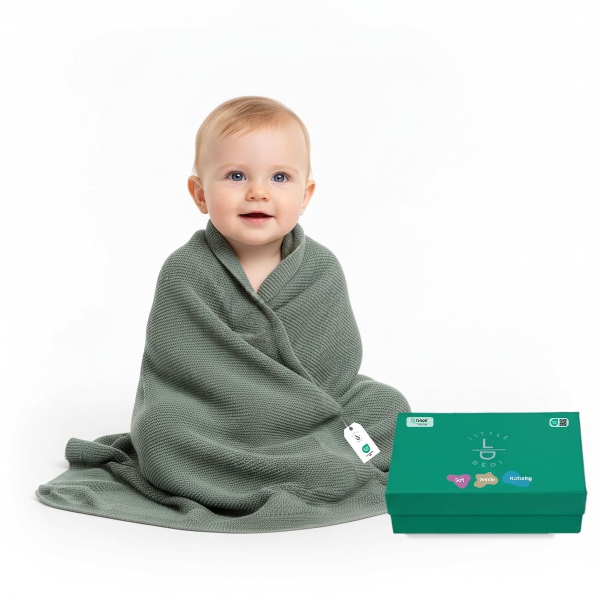 Babydeken van Tencel - Hypoallergeen en temperatuurregulerend - Groen