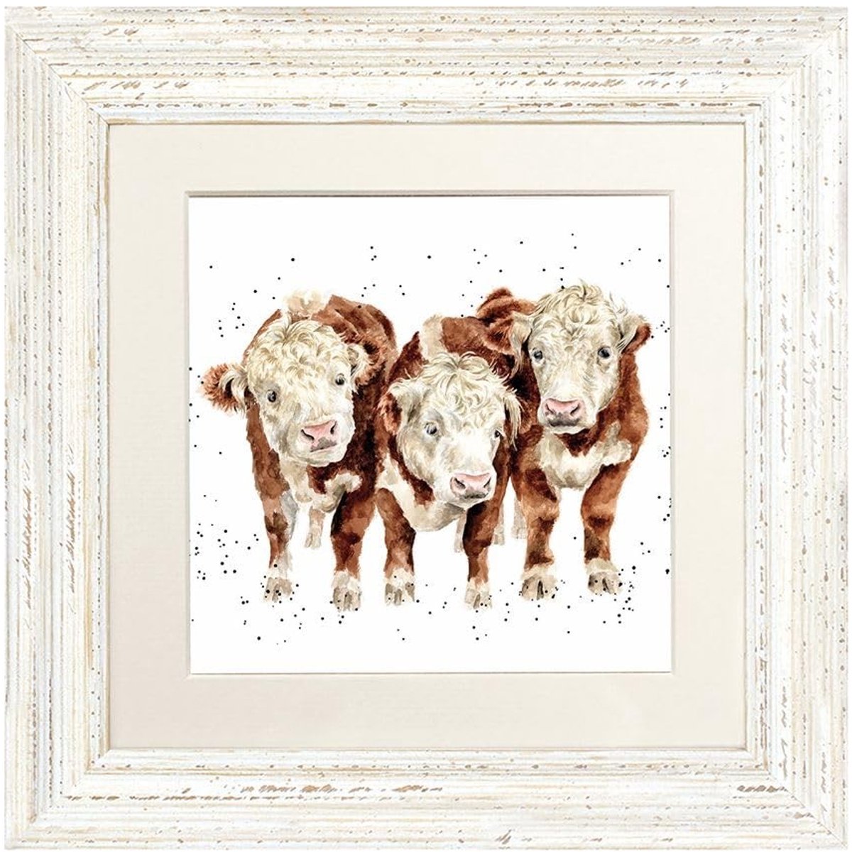 Ingelijste Wenskaart - Paddy, Perco en Pedro - Cow Print