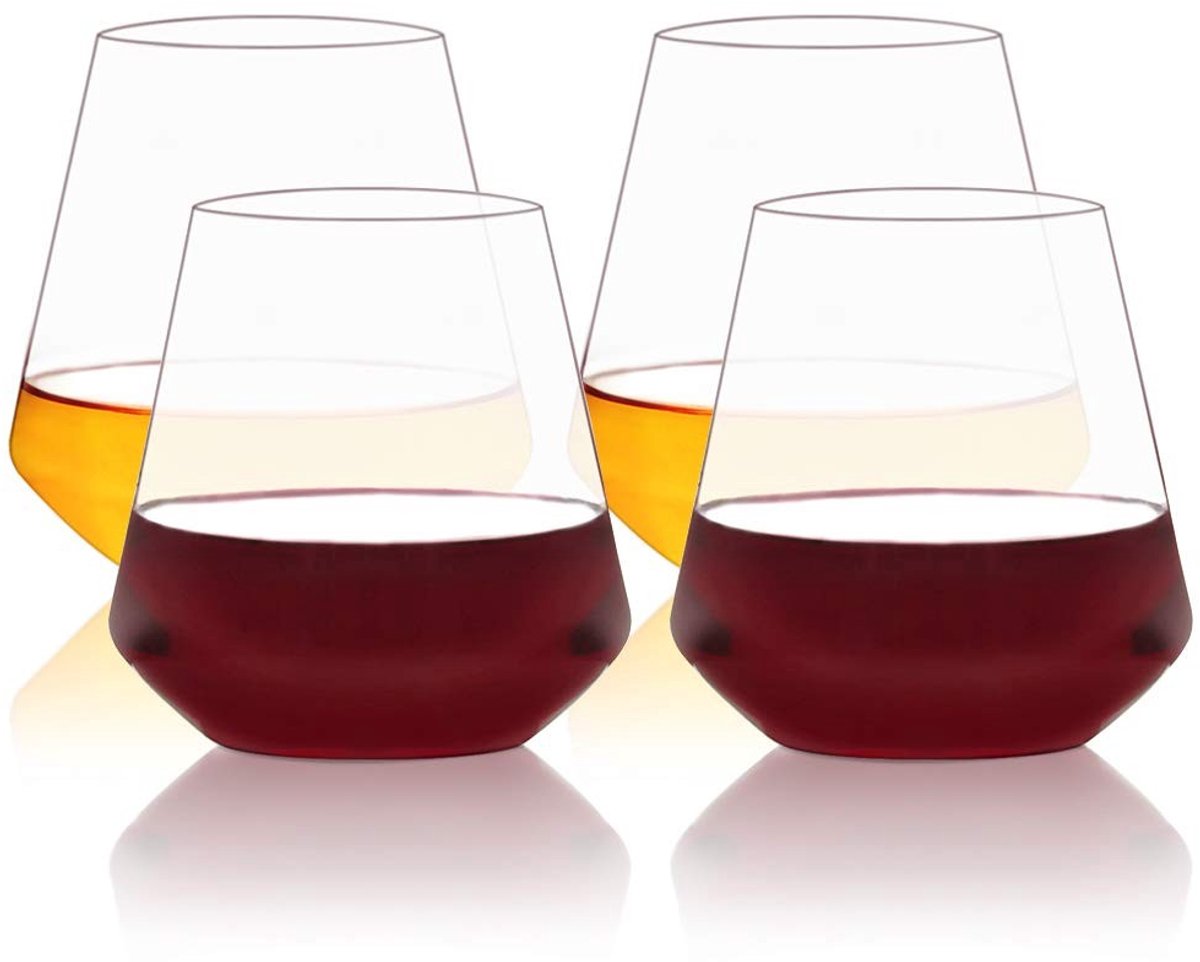 Set van 4 Tritan Plastic Wijnglazen - 500ml - Onbreekbaar