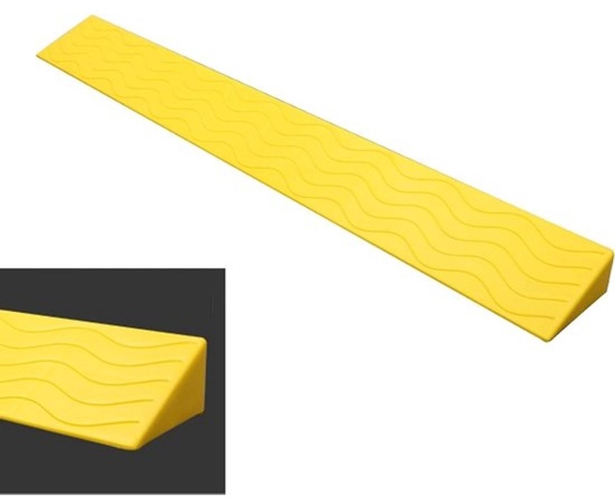 Drempelhelling - Onderlegger Hellend - Gemakkelijk Overstappen - Driehoekig Profiel - 4.5 x 10 x 99 cm - Geel