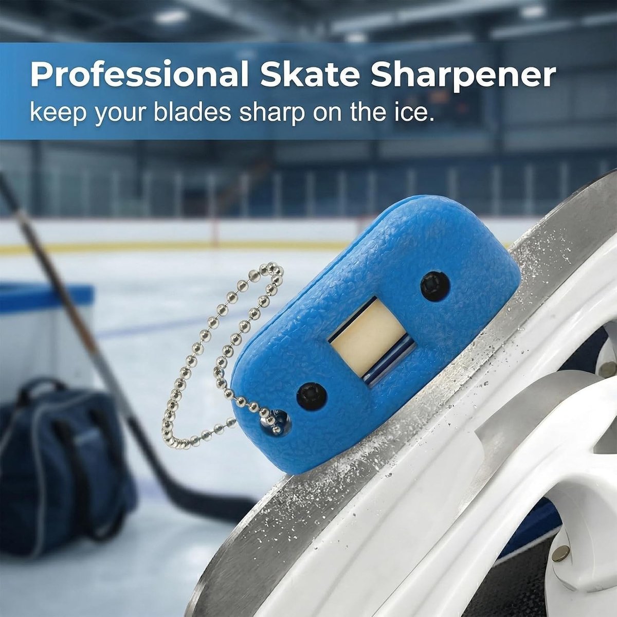 Compacte schaatsmeslijper met slijpsteen voor optimale prestaties, draagbare slijper voor schaatsen en hockeyaccessoires