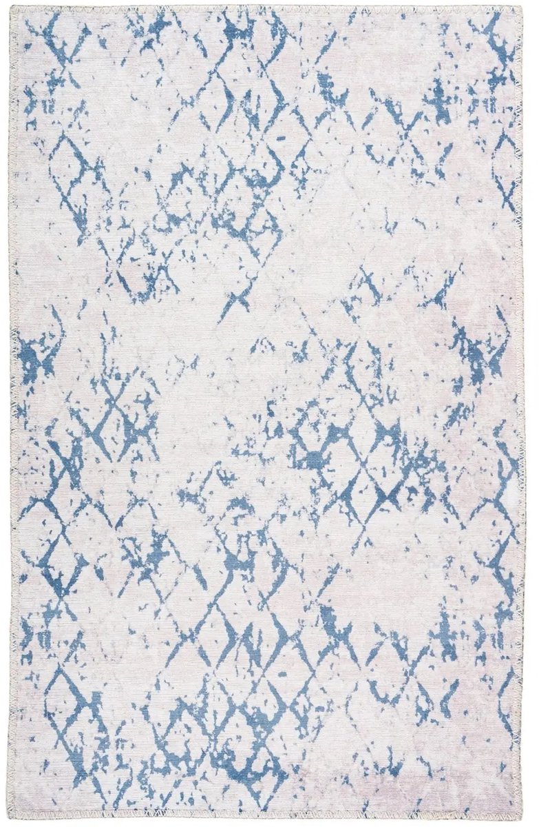 Dutch XXL Design Vloerkleed | Tapijt | Peron | Ruiten | Wit/Blauw | 120x180 cm Wit / Blauw
