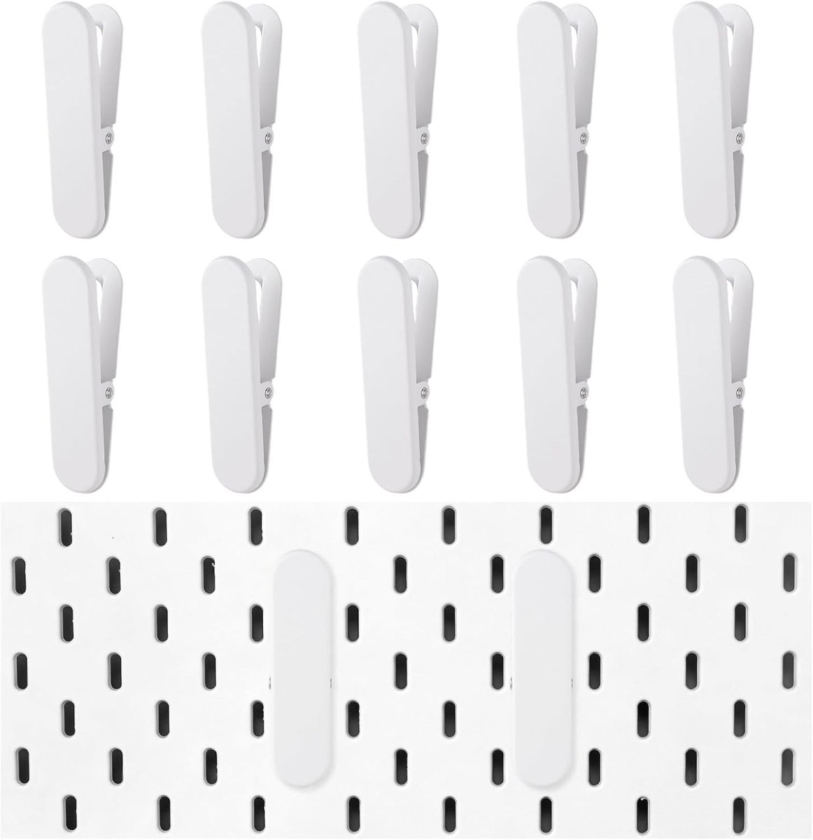 10 stuks pegboard accessoires clips, metalen fotoclips voor geperforeerde planken, multifunctionele opbergoplossingen voor keuken, kantoor en badkamer