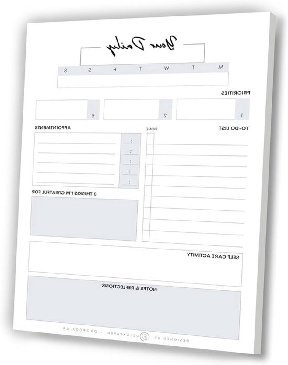 Dagelijkse Planner - Productiviteitsplanner Afsprakenboek - Taken Beheren - 50 Afscheurvellen - A4 297 x 210 mm - Zakelijk