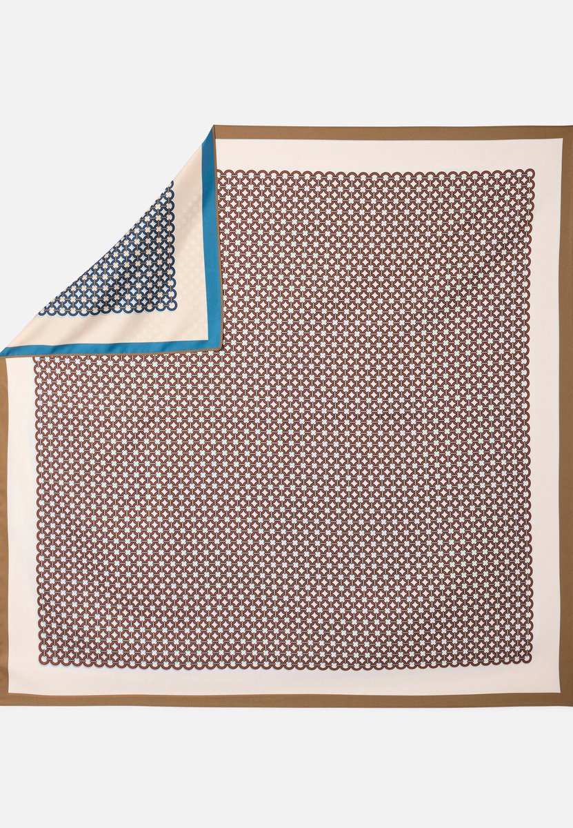 Damart - Foulard sjaal tweezijdig - Dames - Bruin - Eén maat