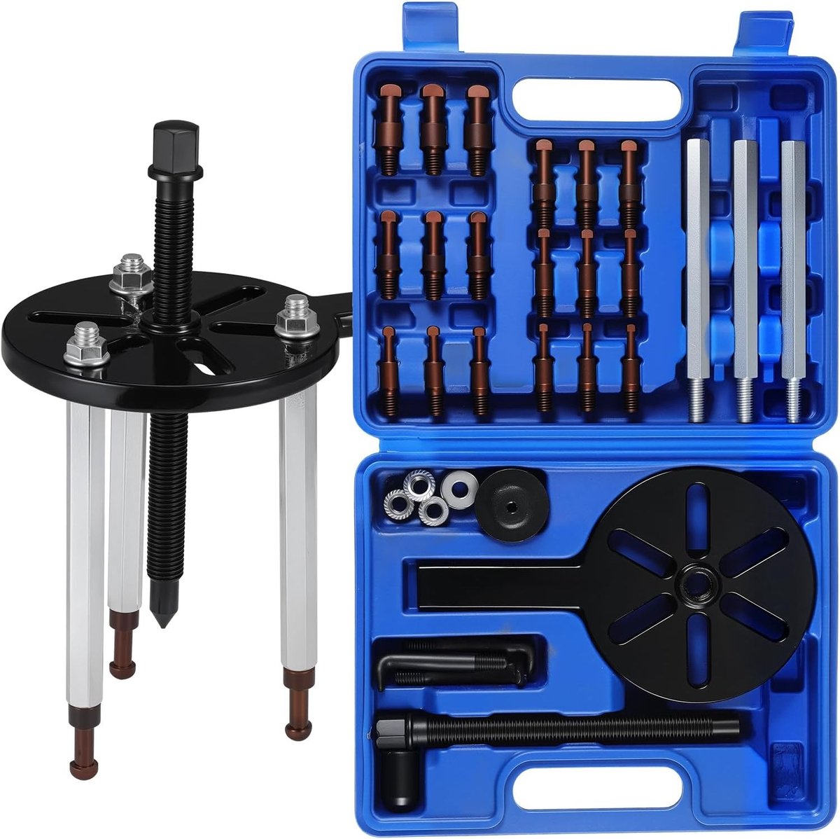 Multifunctionele 21-in-1 Lager Trekker Set voor Professioneel Gebruik, Inclusief Diverse Accessoires en Gereedschap