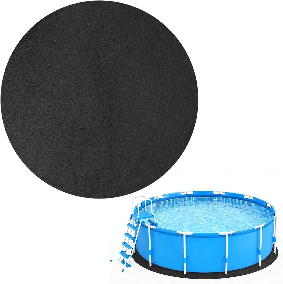 Ronde Grondzeil voor Buitenzwembad - Bescherming voor de Zwembadbodem, Antislip en Warmte-isolatie, Diameter 305 cm