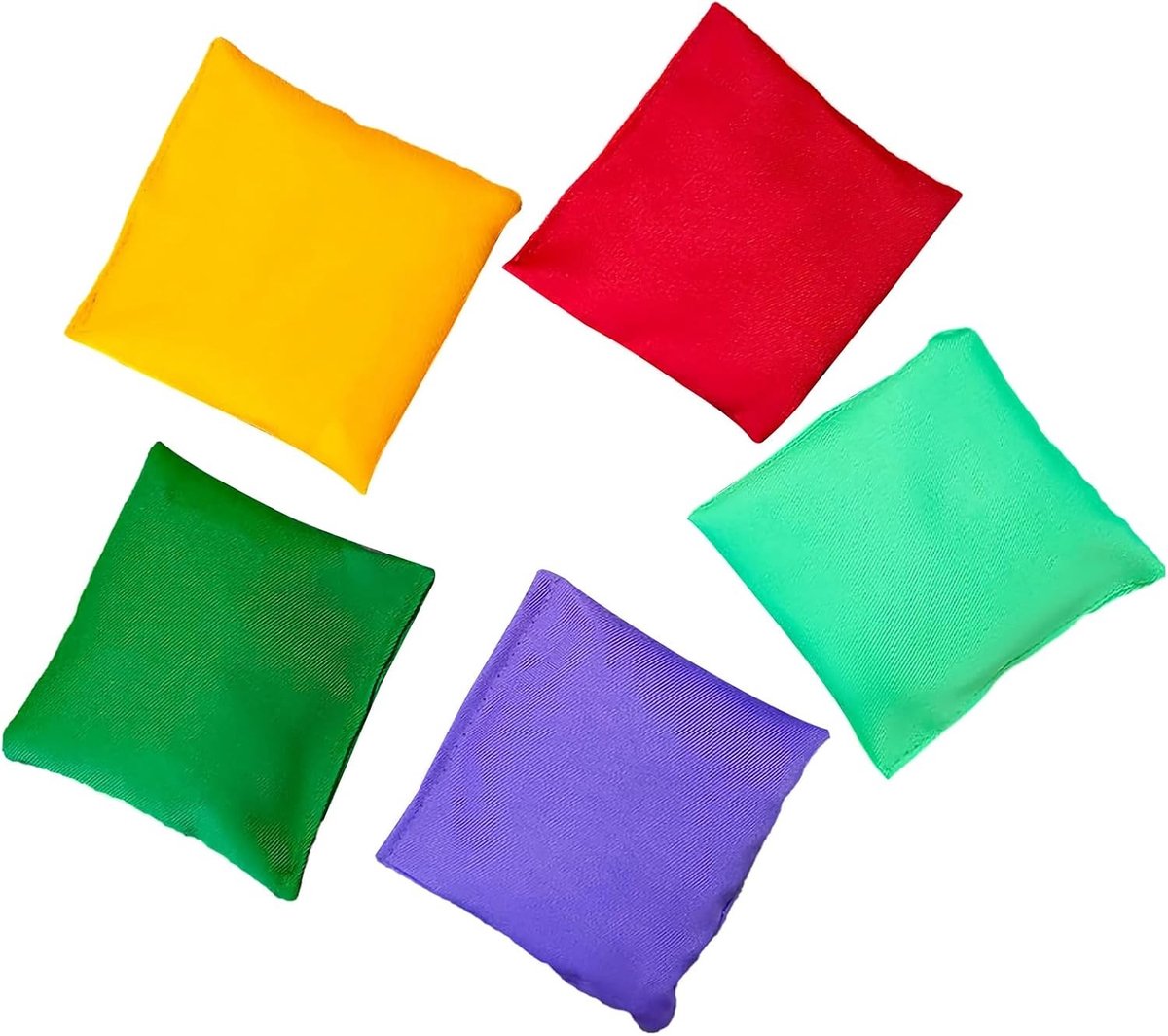 Kleurrijke Bean Bags Set van 5 Stuks voor Kinderen, Perfect voor Toss Games en Buitenactiviteiten, 7 x 7 cm